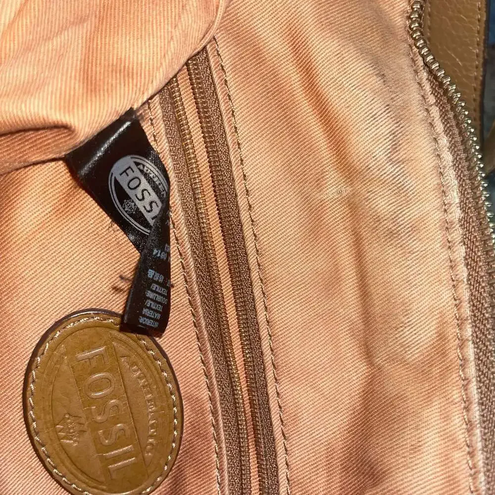 FOSSIL Purse Brown Leather Cow Hide Shoulder Bag